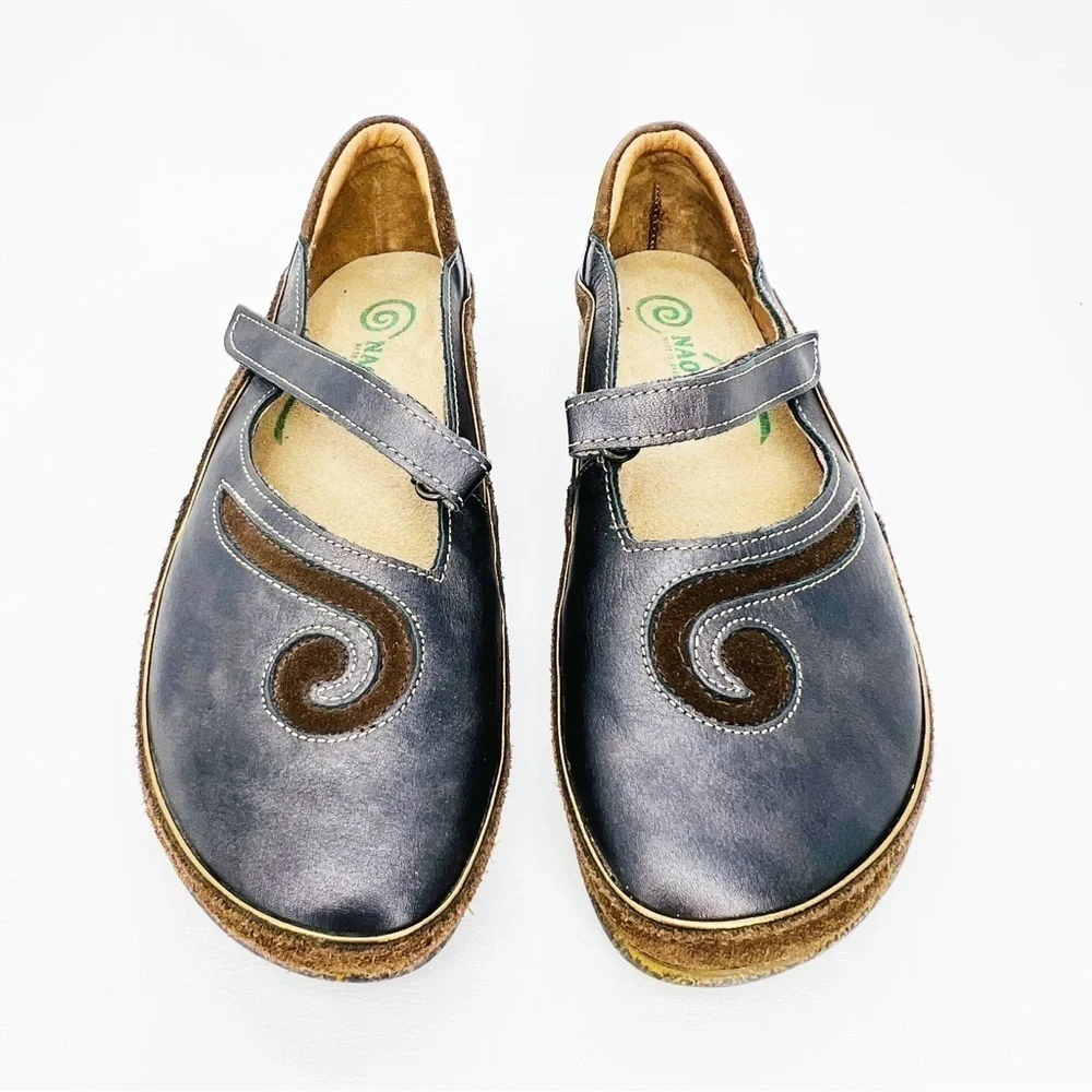 Naot Footwear Matai Mary Jane & Suede Size 37/6-6.5 Brown Leather Comfort Shoes - Picture 10 of 11